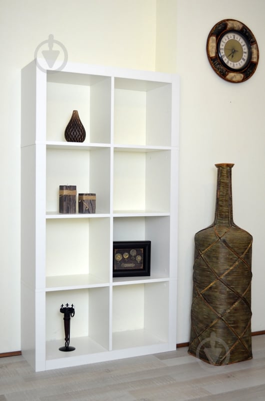 Стеллаж двухсторонний Inteo Кубус Микс 2х4 792x792x1500 белый - фото 1