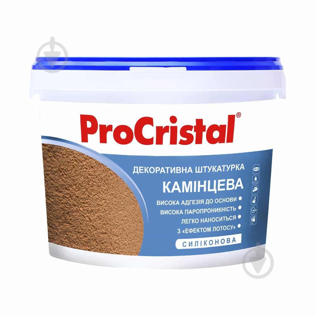 Декоративна штукатурка ProCristal силіконова Камінцева 1,5 мм 15 кг білий - фото 1