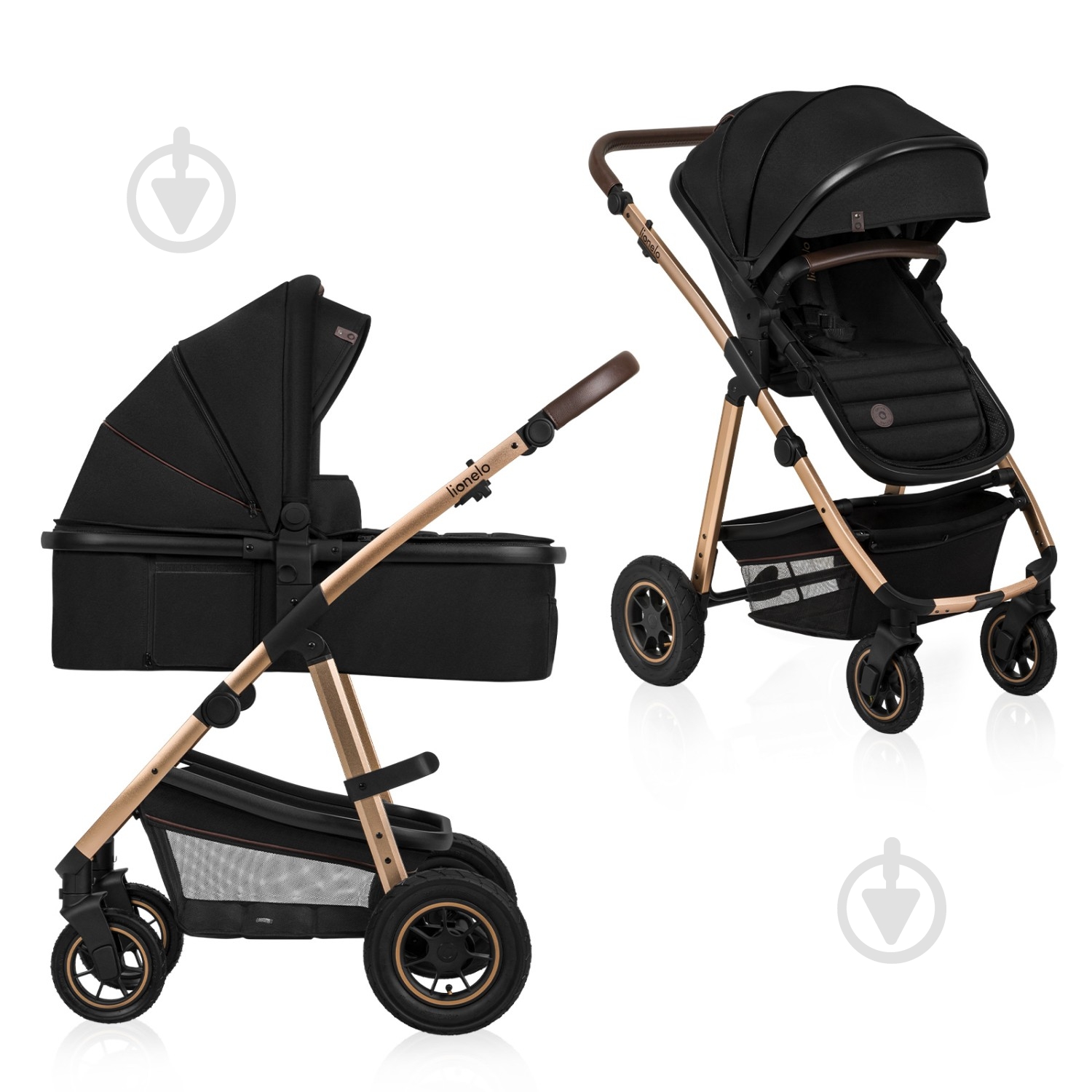 Коляска универсальная 2 в 1 Lionelo AMBER 2 BLACK ONYX - фото 1