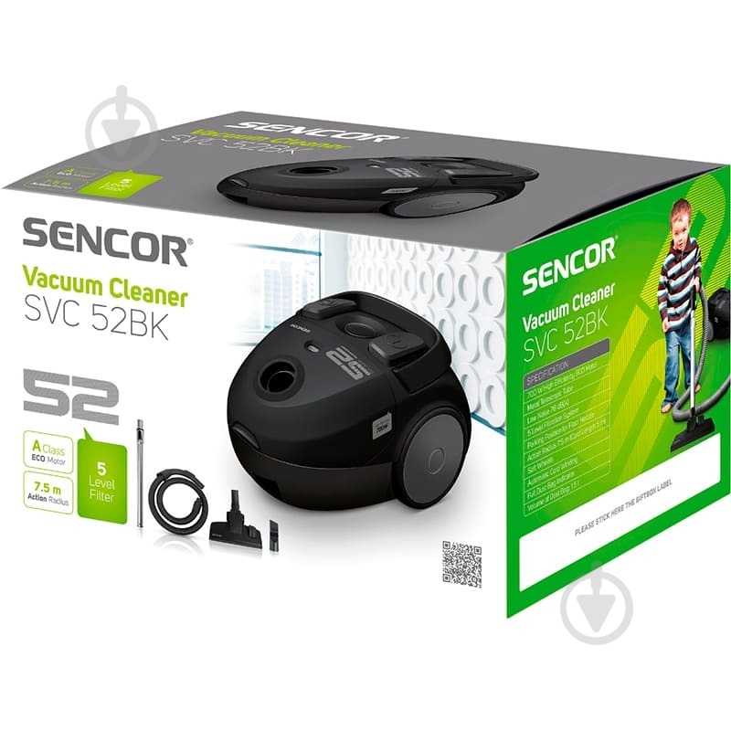 Пылесос Sencor SVC 52BK-EUE3 black - фото 12 Пылесос Sencor SVC 52BK-EUE3 black - фото 12