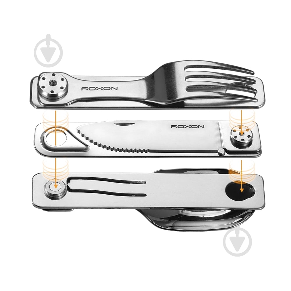 Набор приборов Roxon C1S 3 in1 (ложка, вилка, нож), нержавеющая сталь. - фото 5