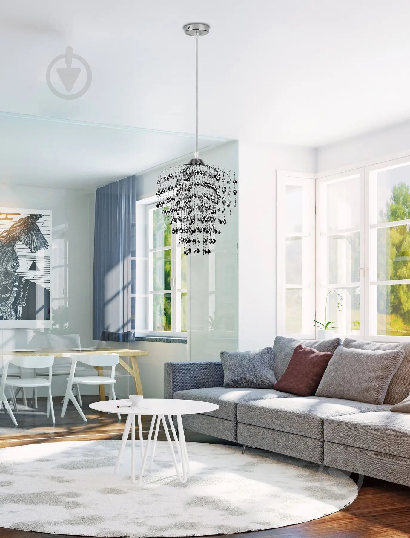 Люстра підвісна Candellux SARDI 1x60 Вт чорний/хром 31-05403 - фото 3 Люстра підвісна Candellux SARDI 1x60 Вт чорний/хром 31-05403 - фото 3