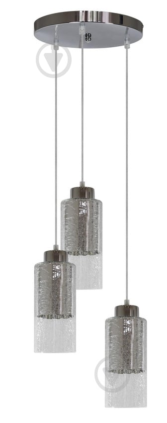 Люстра подвесная Candellux LIBANO 3x60 Вт E27 серебро/прозрачный 33-51691 - фото 1