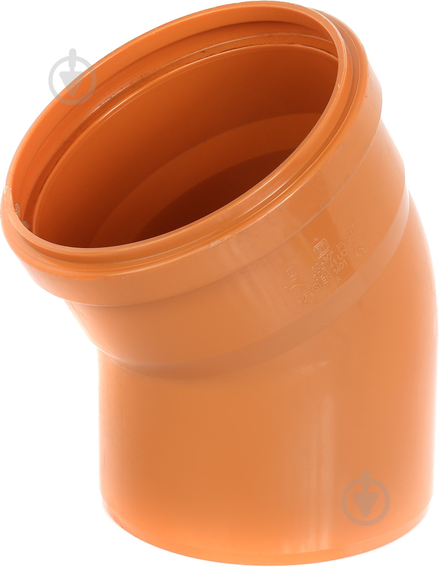 Коліно ПВХ d160х30° Інсталпласт - фото 1 Коліно ПВХ d160х30° Інсталпласт - фото 1