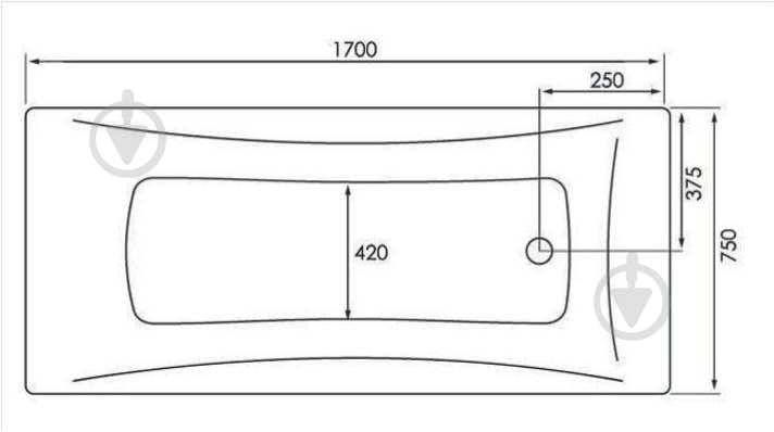 Ванна акриловая domospa RKUF600019 170х75 см FANCY белая - фото 2 Ванна акриловая domospa RKUF600019 170х75 см FANCY белая - фото 2