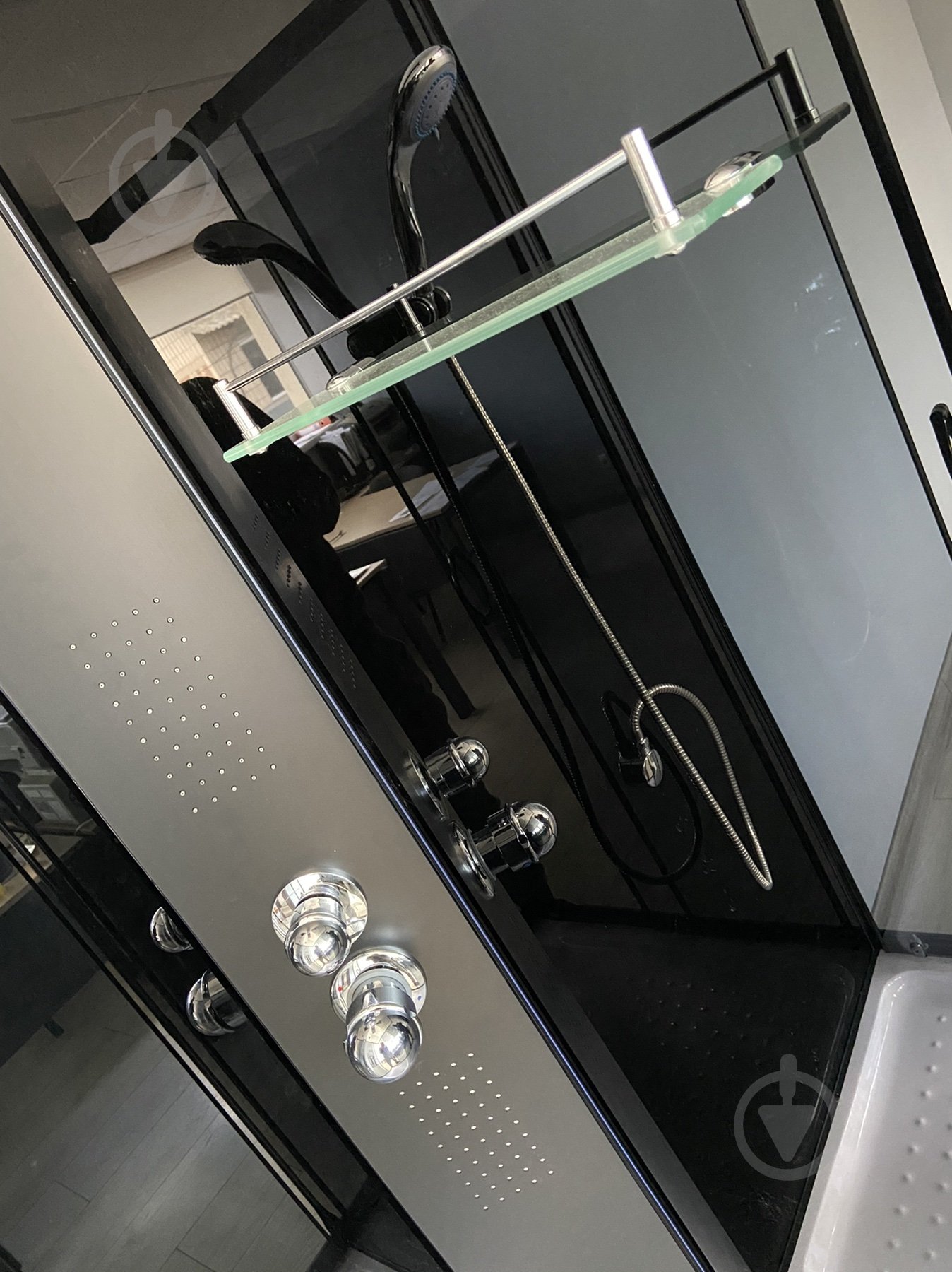 Душевой бокс GM Dp 210 90x90 см графит/черный полукруг - фото 11