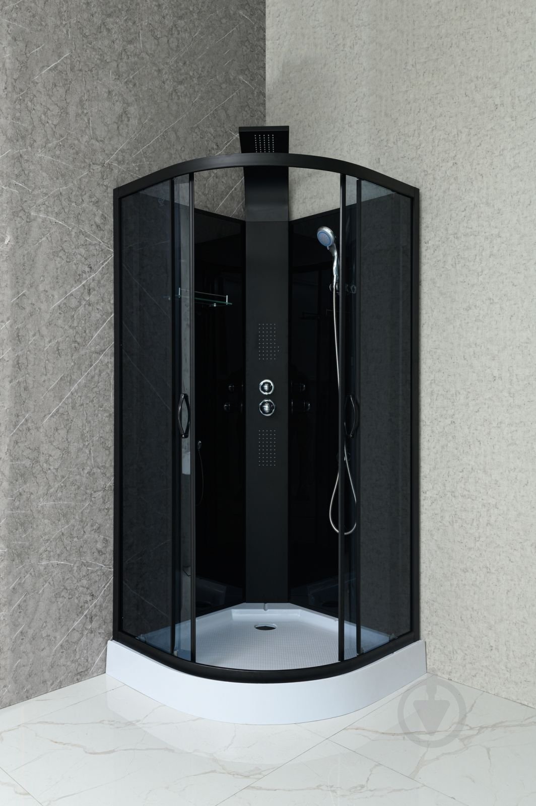 Душевой бокс GM Dp 210 90x90 см графит/черный полукруг - фото 1