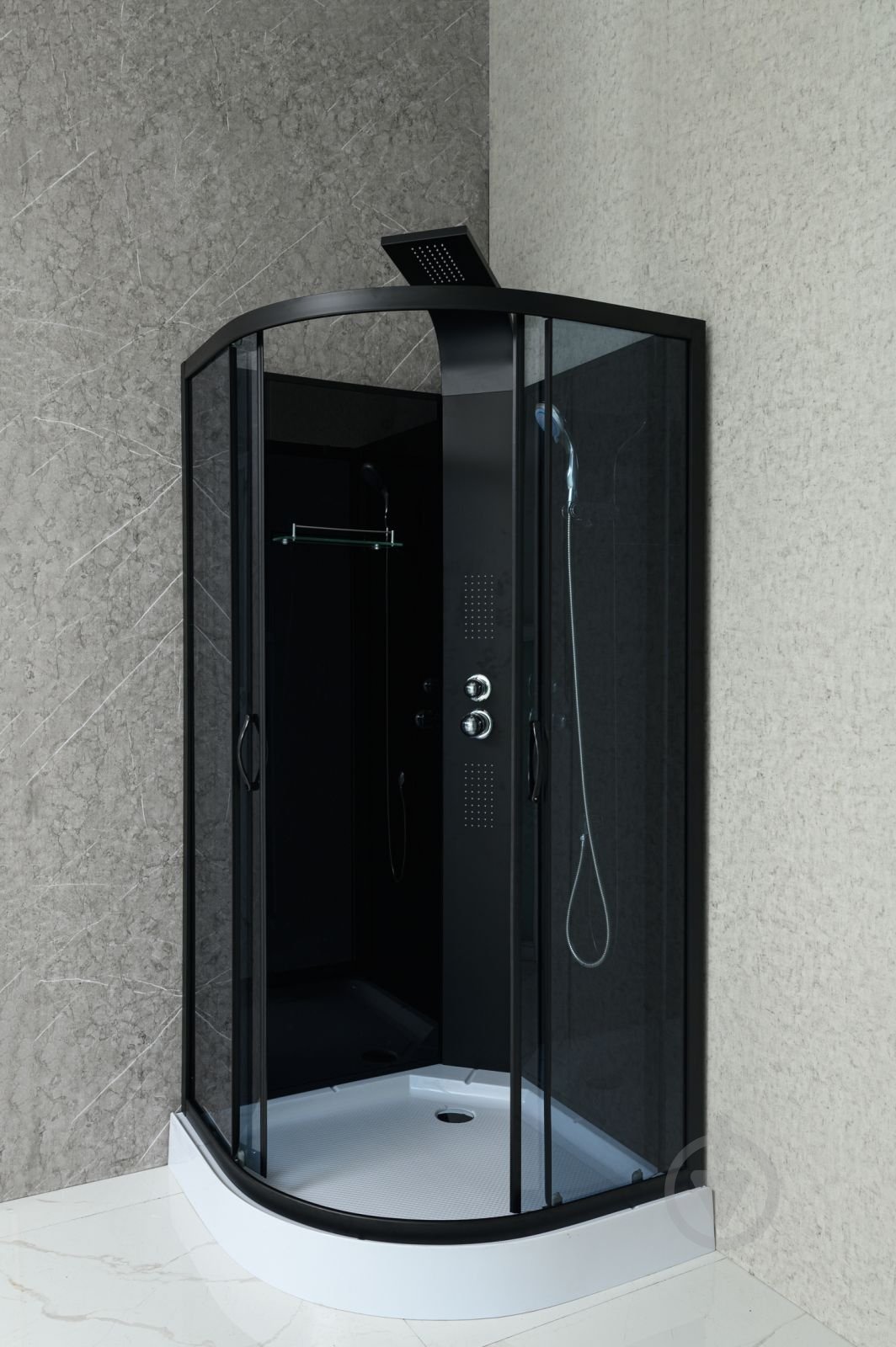 Душевой бокс GM Dp 210 90x90 см графит/черный полукруг - фото 2