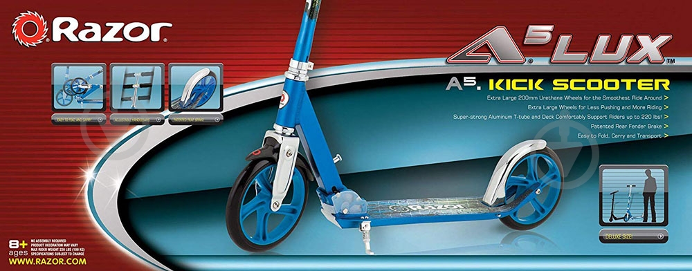 Самокат Razor A5 Lux синий 13073042 - фото 4 Самокат Razor A5 Lux синий 13073042 - фото 4