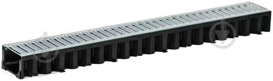 Канал ACO Self Hexaline композитный 1м с оцинкованной решеткой - фото 1