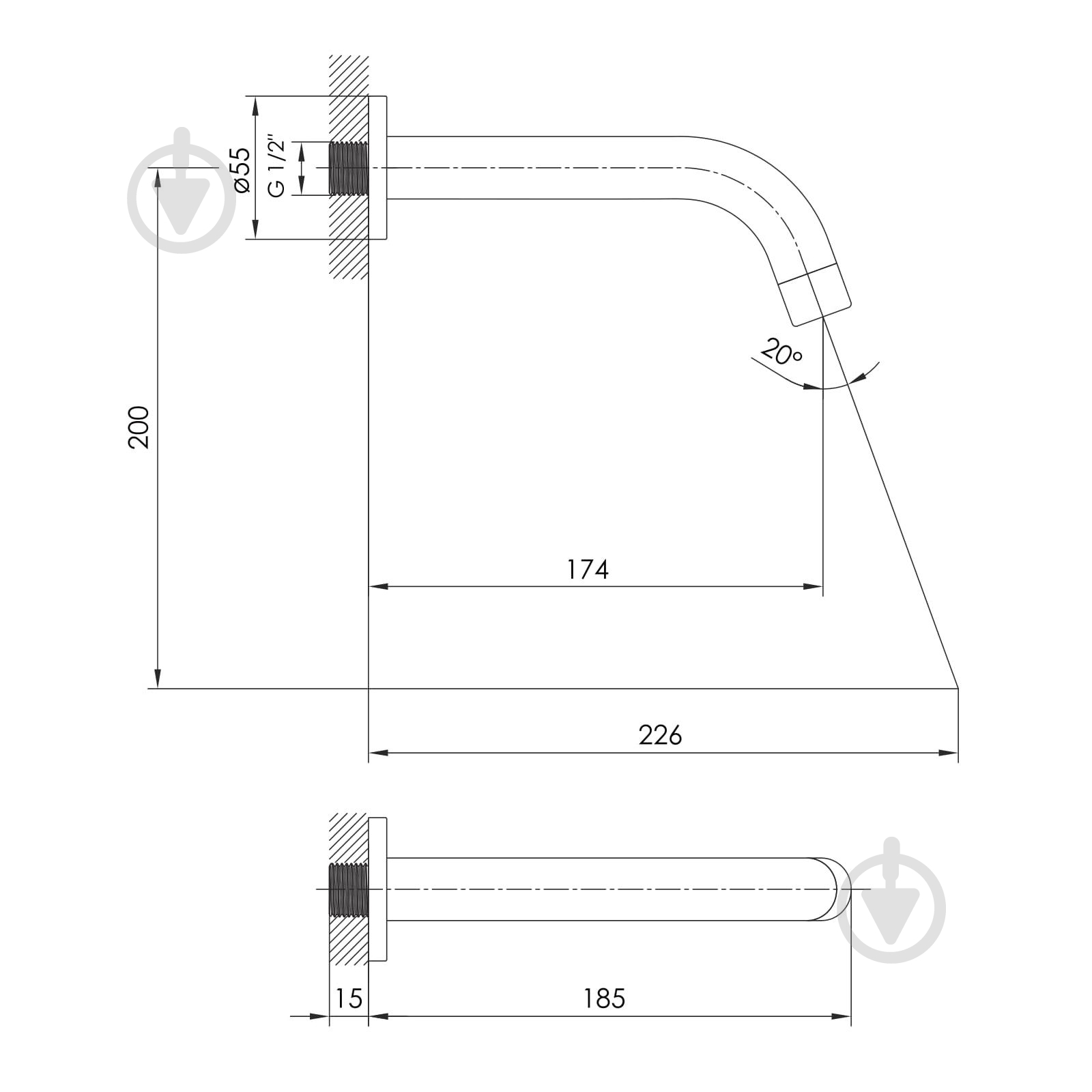 Излив для ванны Imprese Imprese Brenta ZMK071901300 - фото 2
