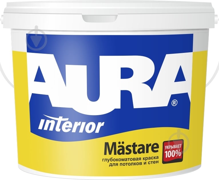 Фарба акрилова водоемульсійна Aura® Mastare глибокий мат білий 1 л - фото 1