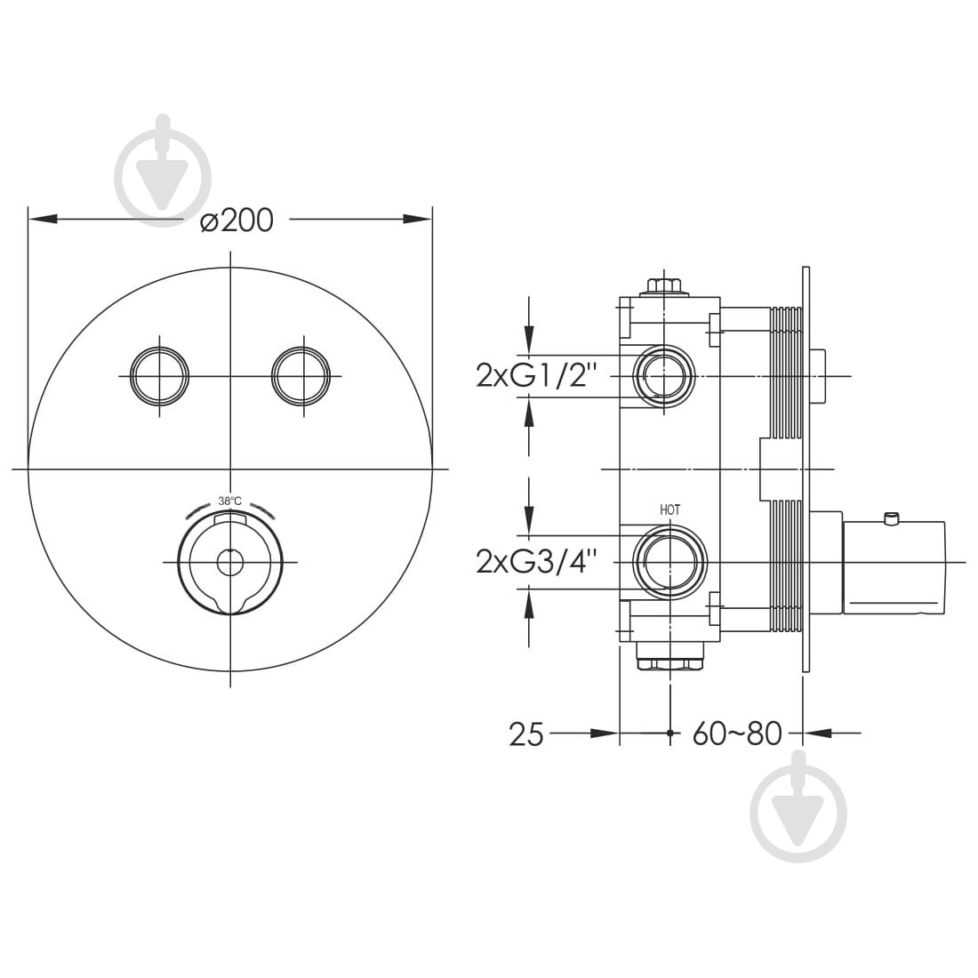 Смеситель для ванны/душа Imprese Imprese Centrum VRB-15410Z - фото 2