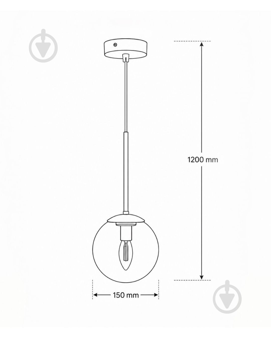 Подвес LIGHT SET SHANA 1PL 1xE14 черный/дымчатый - фото 4