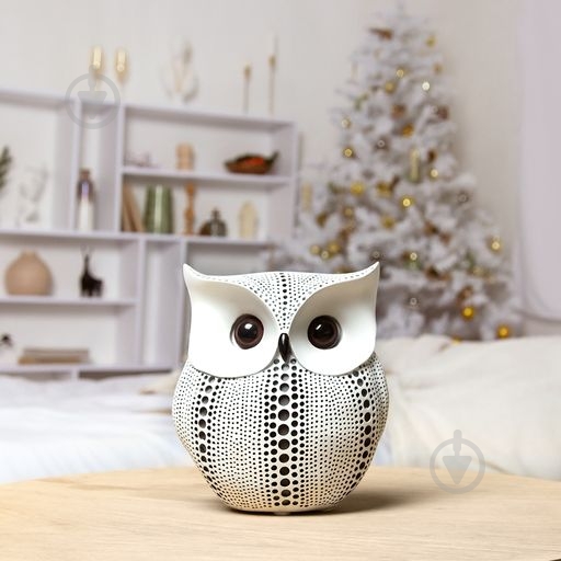 Статуэтка MVM DH-ST-07 сова 15х11 см белый с черным - фото 3