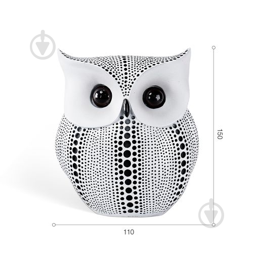 Статуэтка MVM DH-ST-07 сова 15х11 см белый с черным - фото 6