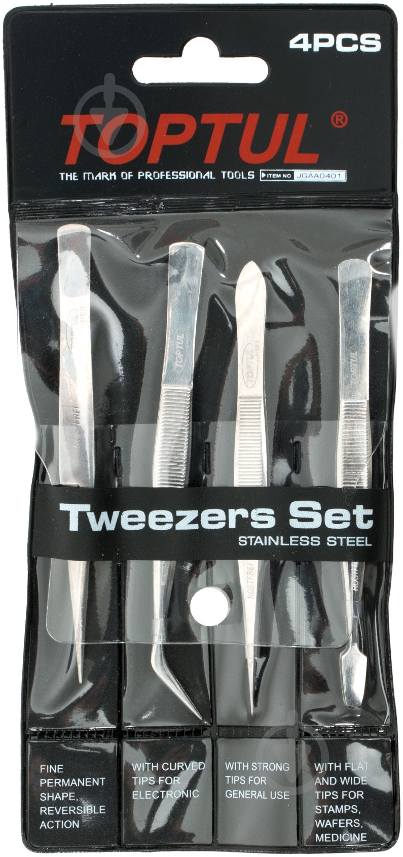 Пинцет Toptul 4 шт. JGAA0401 - фото 2