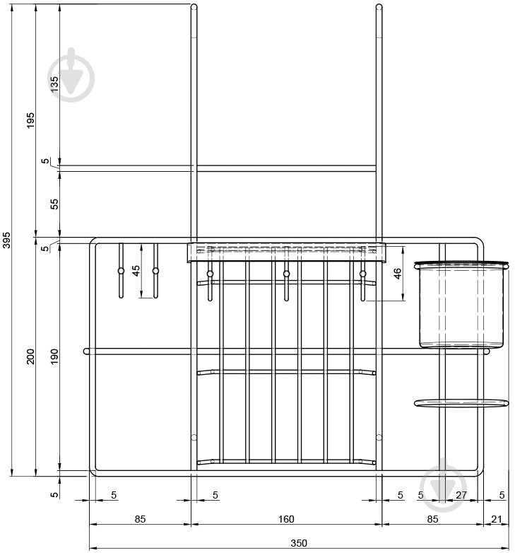 Полка для ножей Smart 99283 хром - фото 4