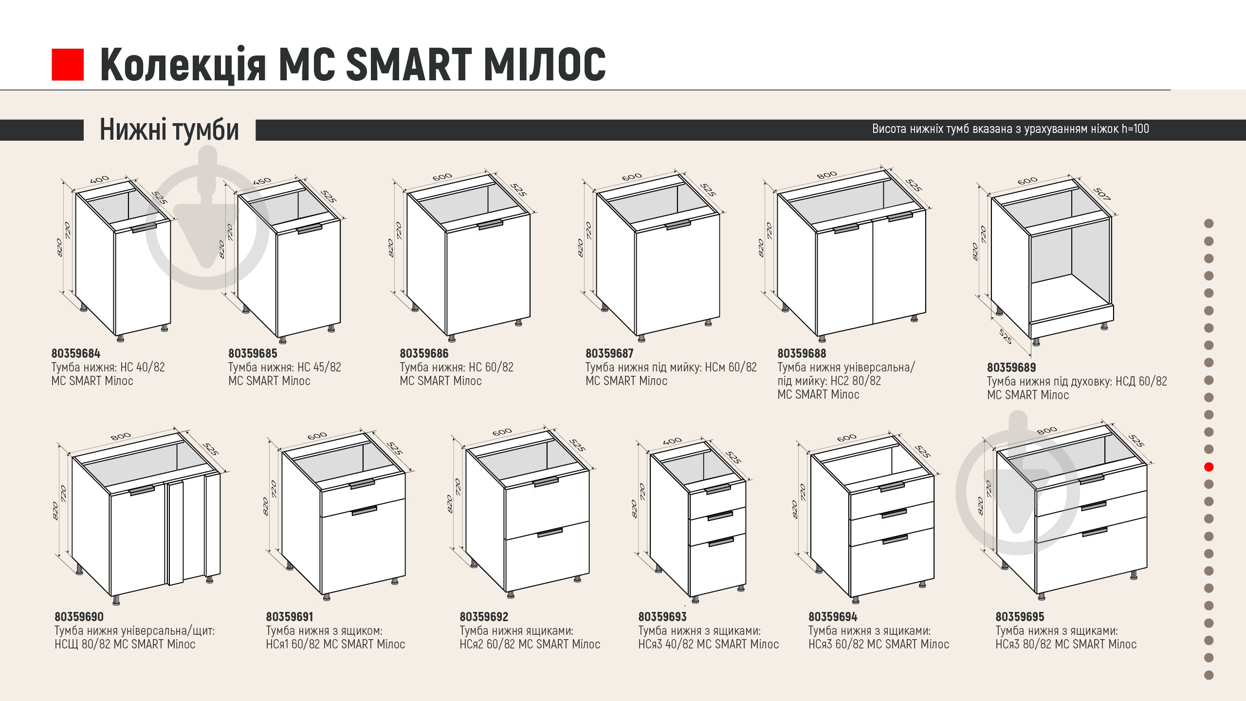 Тумба нижня МС Смарт Мілос 400х820х525 мм білий глянець/білий LuxeForm - фото 4