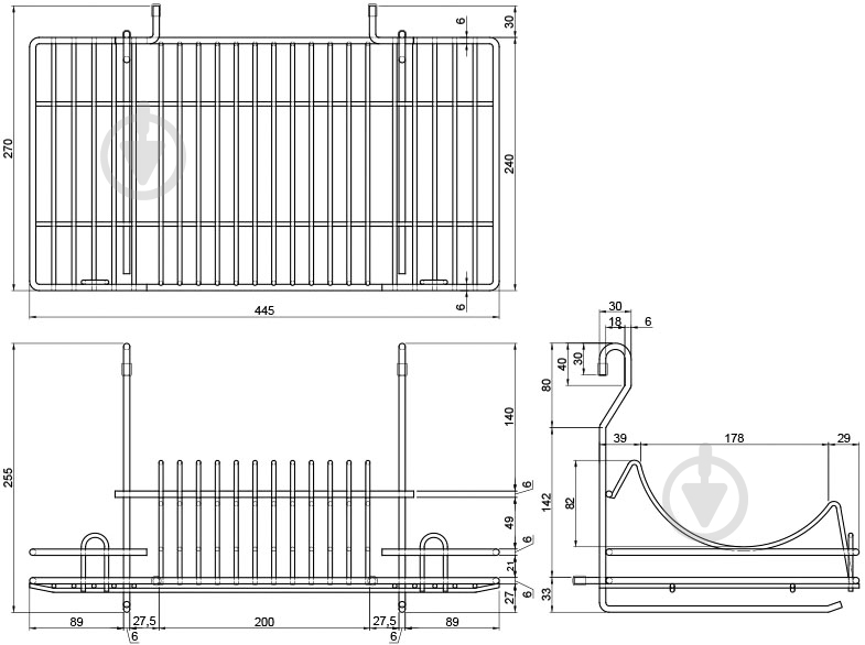 Полка для посуды Smart 84880 хром - фото 2