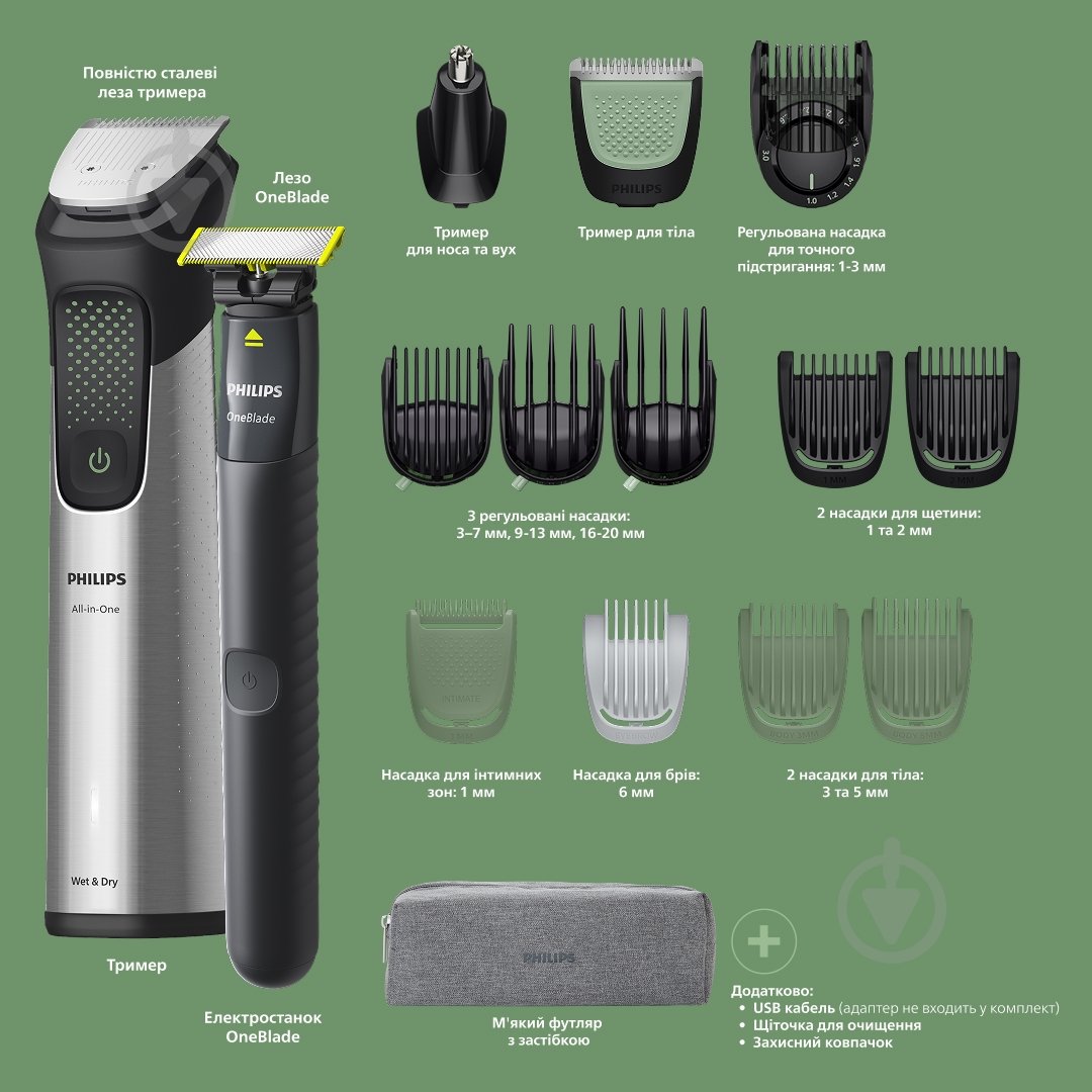 Триммер универсальный Philips MG9535/15 серии 9000 (17-в-1) - фото 2