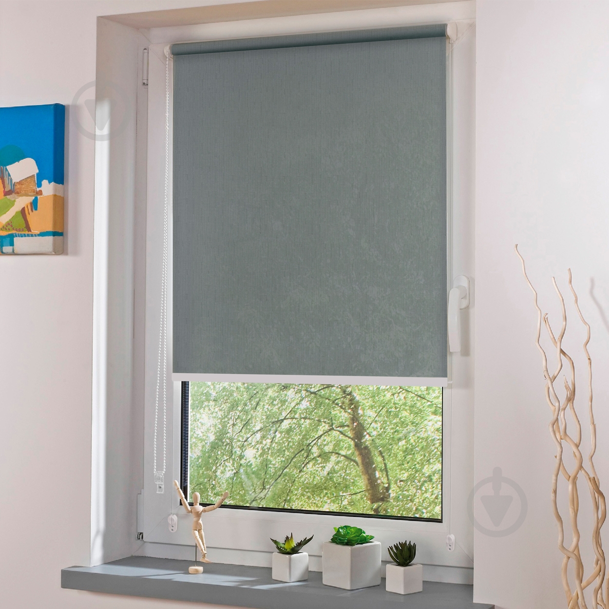 Ролета мини Rollotex LEN с фиксацией под наклон 89x150 см серая - фото 2 Ролета мини Rollotex LEN с фиксацией под наклон 89x150 см серая - фото 2