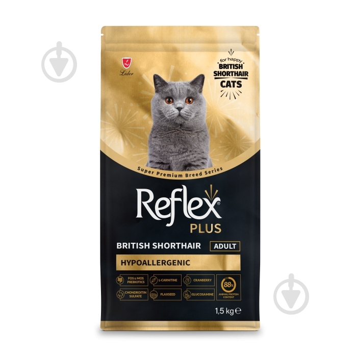 Корм сухий для британських короткошерстих котів Reflex Plus з куркою 1,5 кг - фото 1
