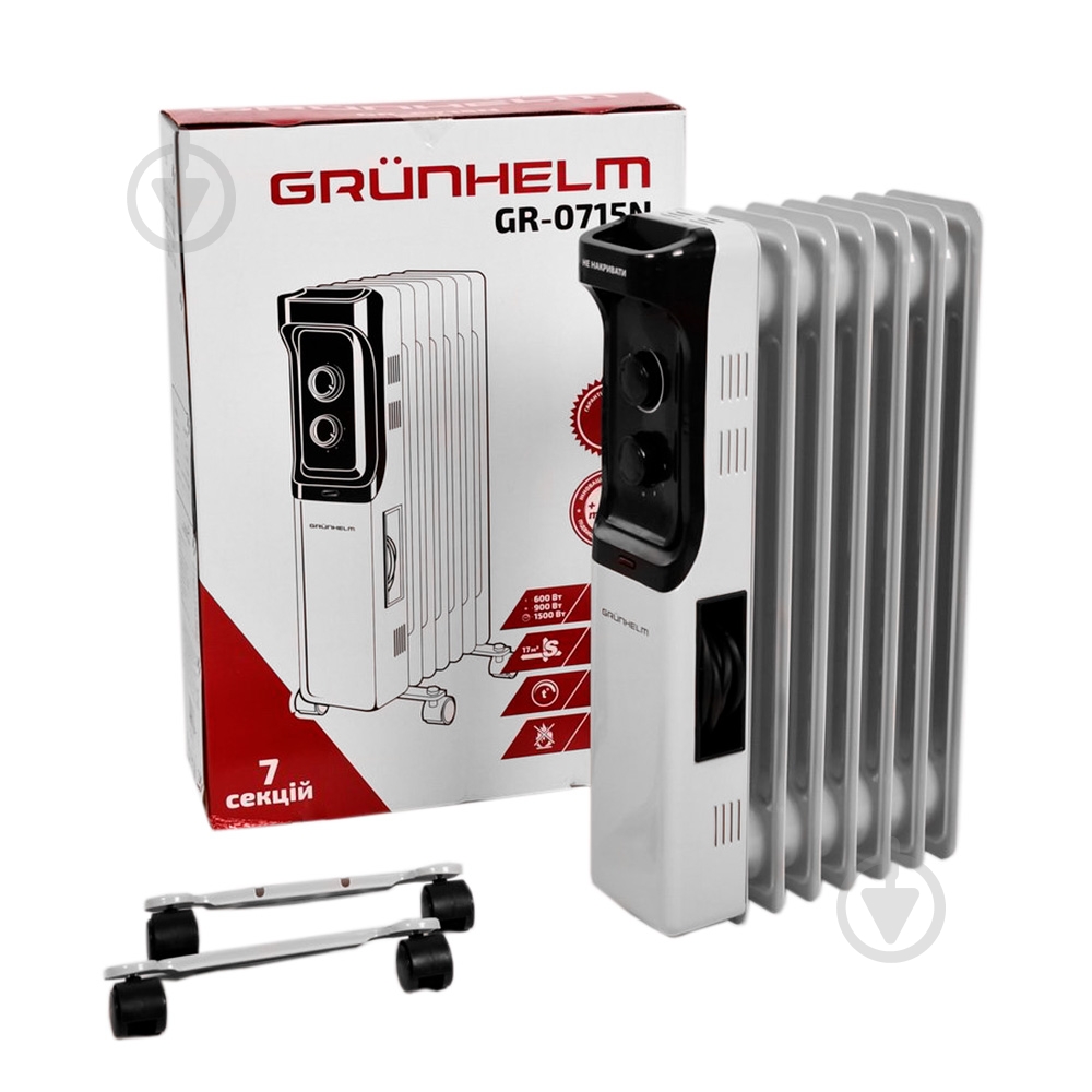 Масляный обогреватель Grunhelm GR-0715N белый - фото 2