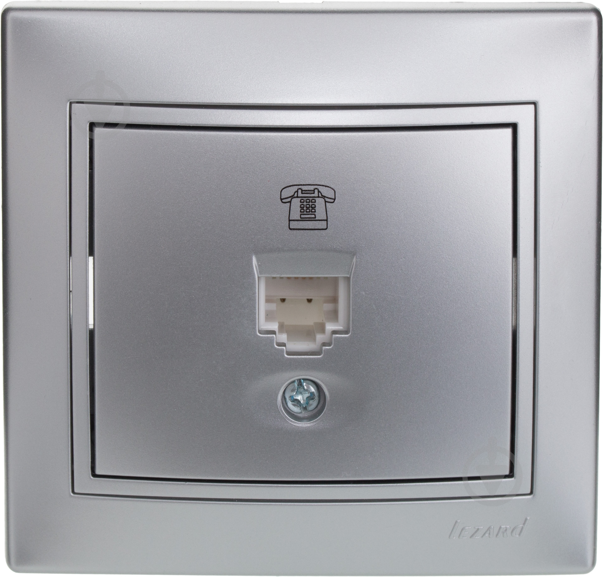 Розетка телефонна Lezard Mira TF-євро сірий 701-1010-137 - фото 1