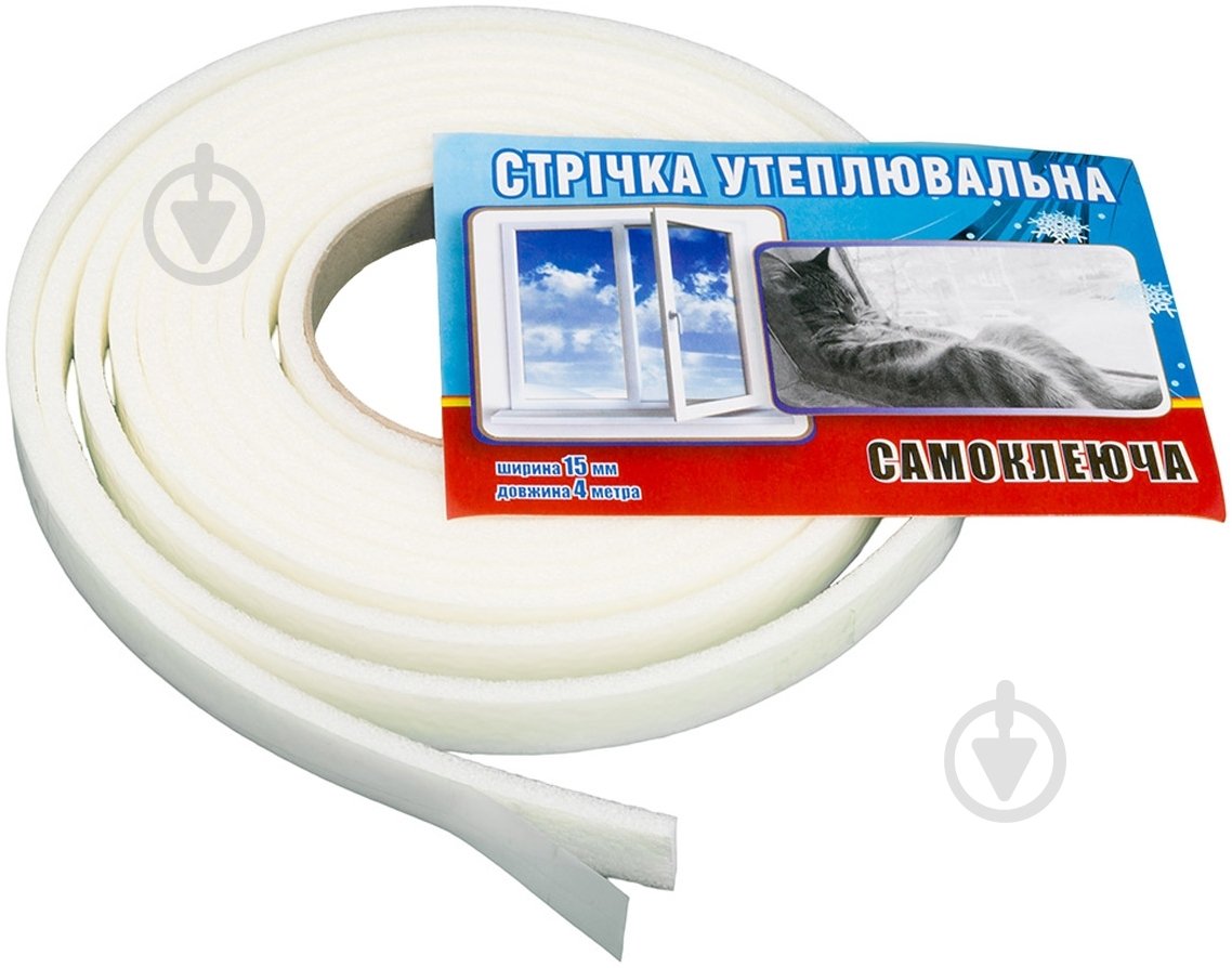 Уплотнитель самоклеящийся прямоугольный ППЭ Rolli 15x4 мм 4 м 4 м белый - фото 1 Уплотнитель самоклеящийся прямоугольный ППЭ Rolli 15x4 мм 4 м 4 м белый - фото 1