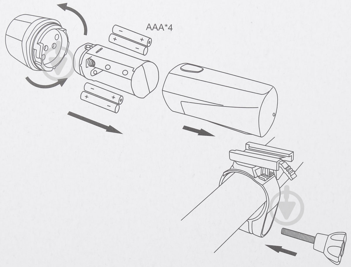 Фонарь UP! (Underprice) велосипедный черный BHL103-Bk - фото 6 Фонарь UP! (Underprice) велосипедный черный BHL103-Bk - фото 6