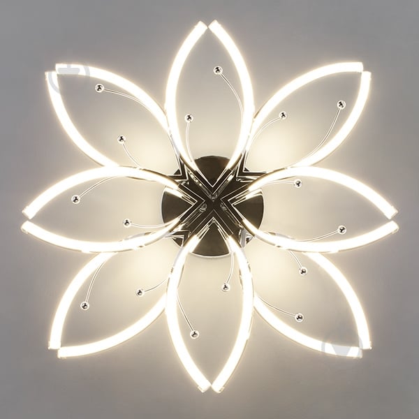 Люстра світлодіодна Strotskis Fiona 96 Вт LED-модуль хром 90092/8 - фото 3