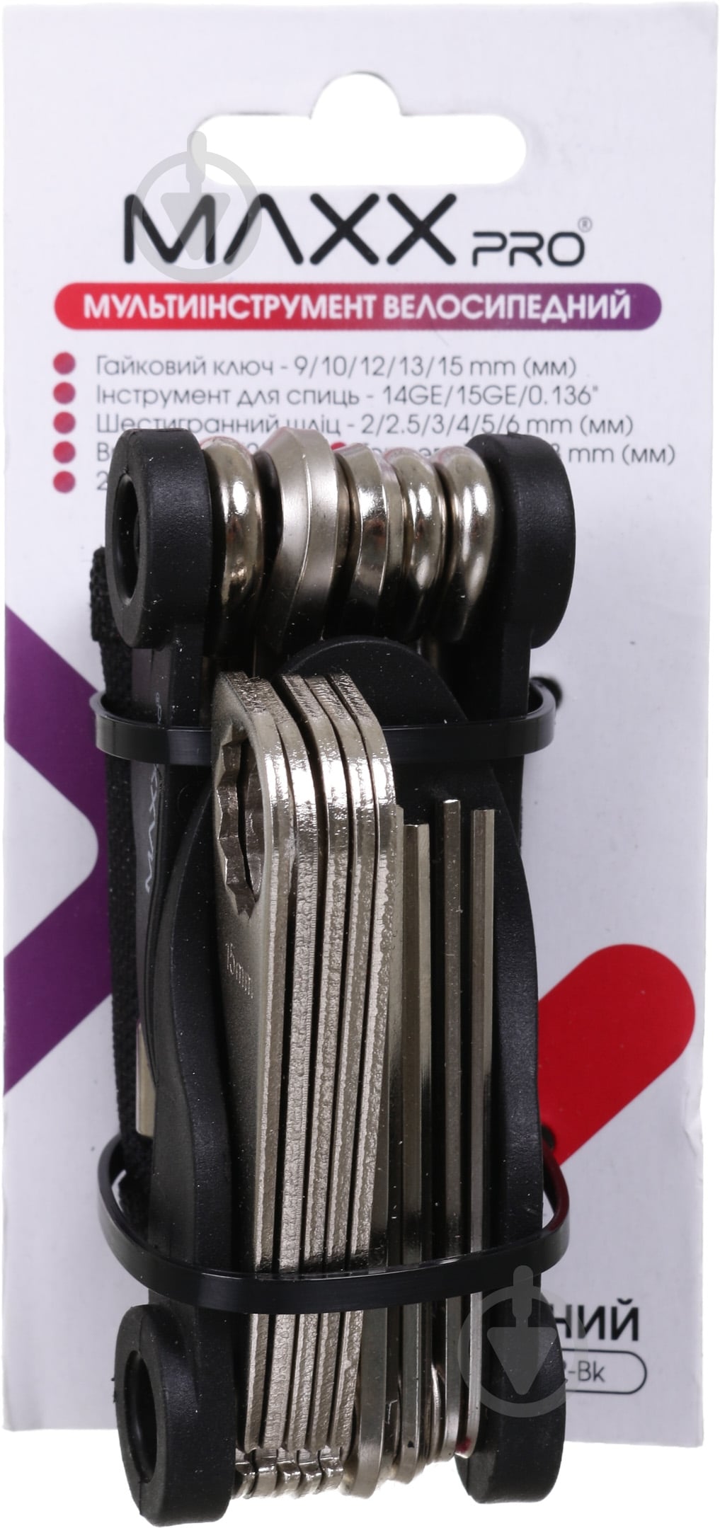 Мультиинструмент MaxxPro велосипедный черный BTL102-BK SS20 - фото 4