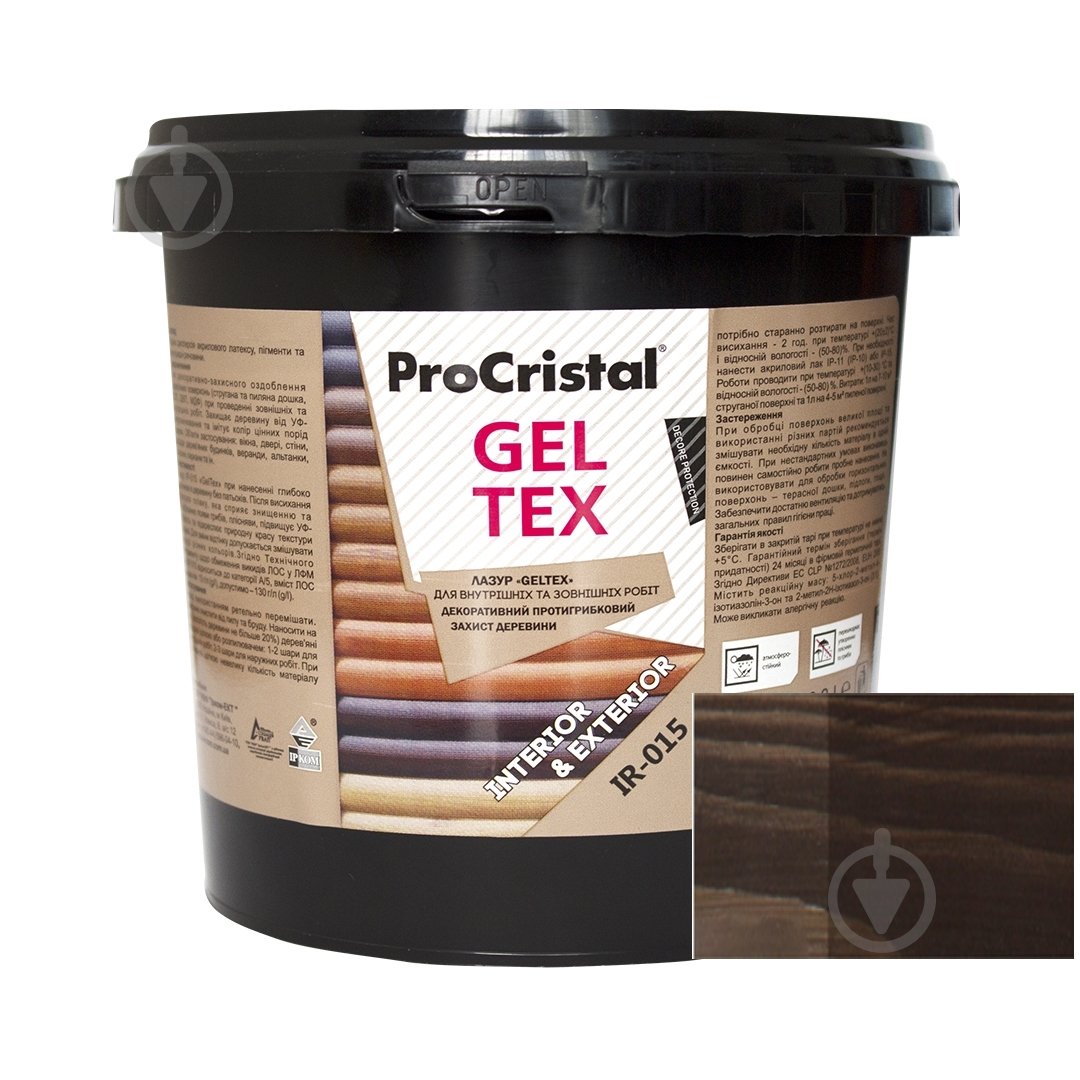 Лазур ProCristal Geltex IР-015 палісандр мат 0,8 л - фото 1