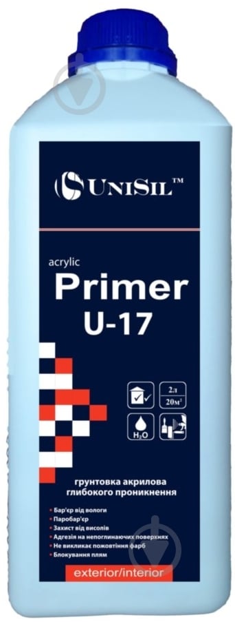 Грунтовка глубокопроникающая UniSil acrylic primer U-17 2 л - фото 1