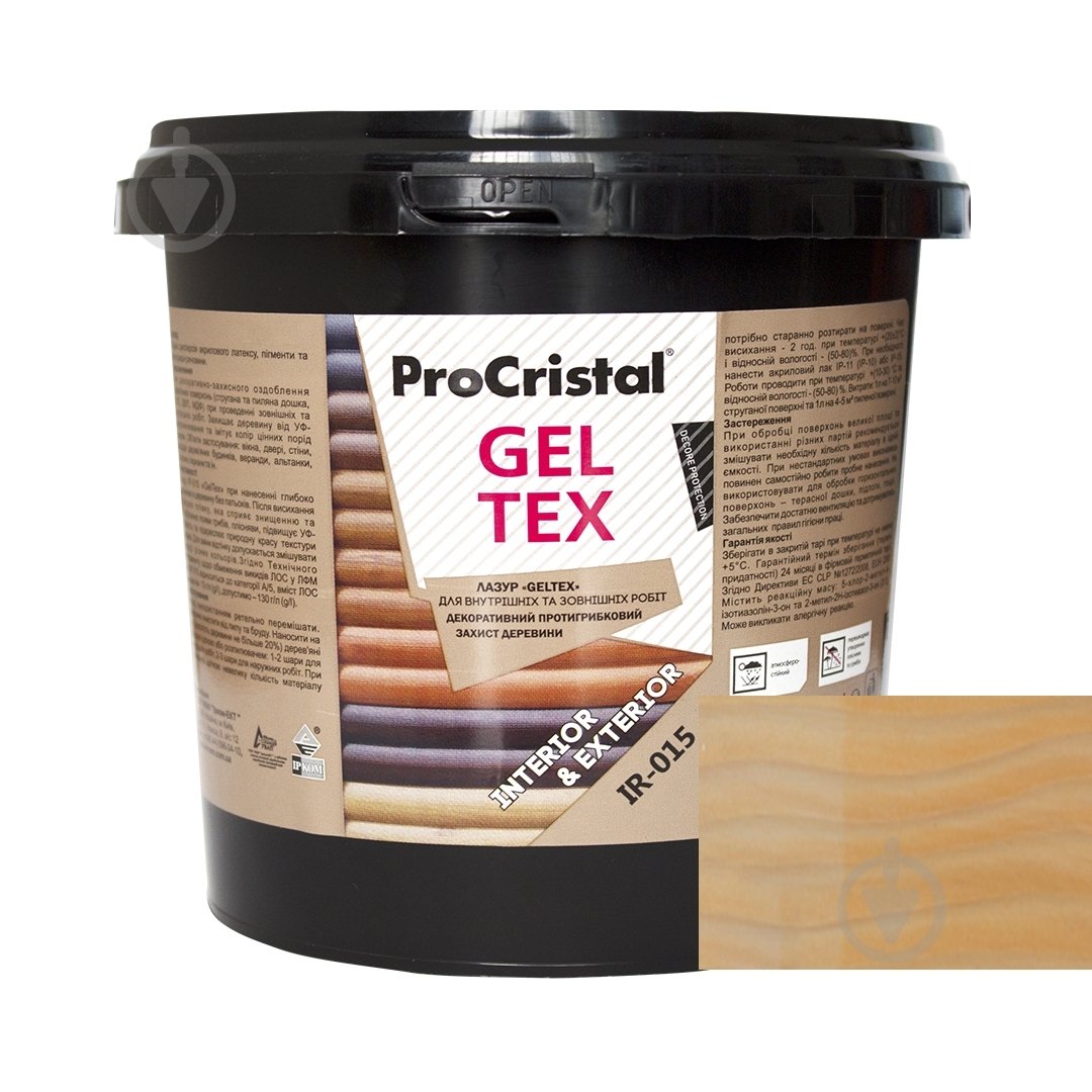 Лазур ProCristal Geltex IР-015 сосна 0,8 л - фото 1