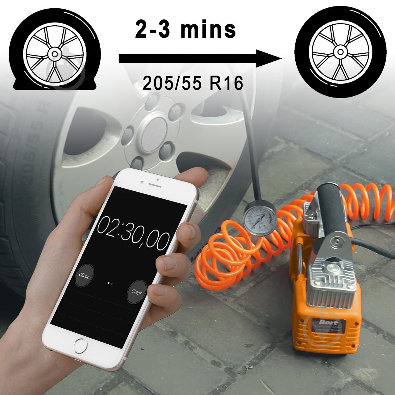 Компресcор автомобильный Bort BLK-700х2 от прикуривателя с манометром - фото 17 Компресcор автомобильный Bort BLK-700х2 от прикуривателя с манометром - фото 17