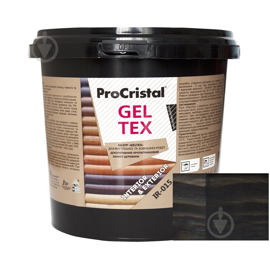 Лазур ProCristal Geltex IР-015 венге мат 0,8 л - фото 1
