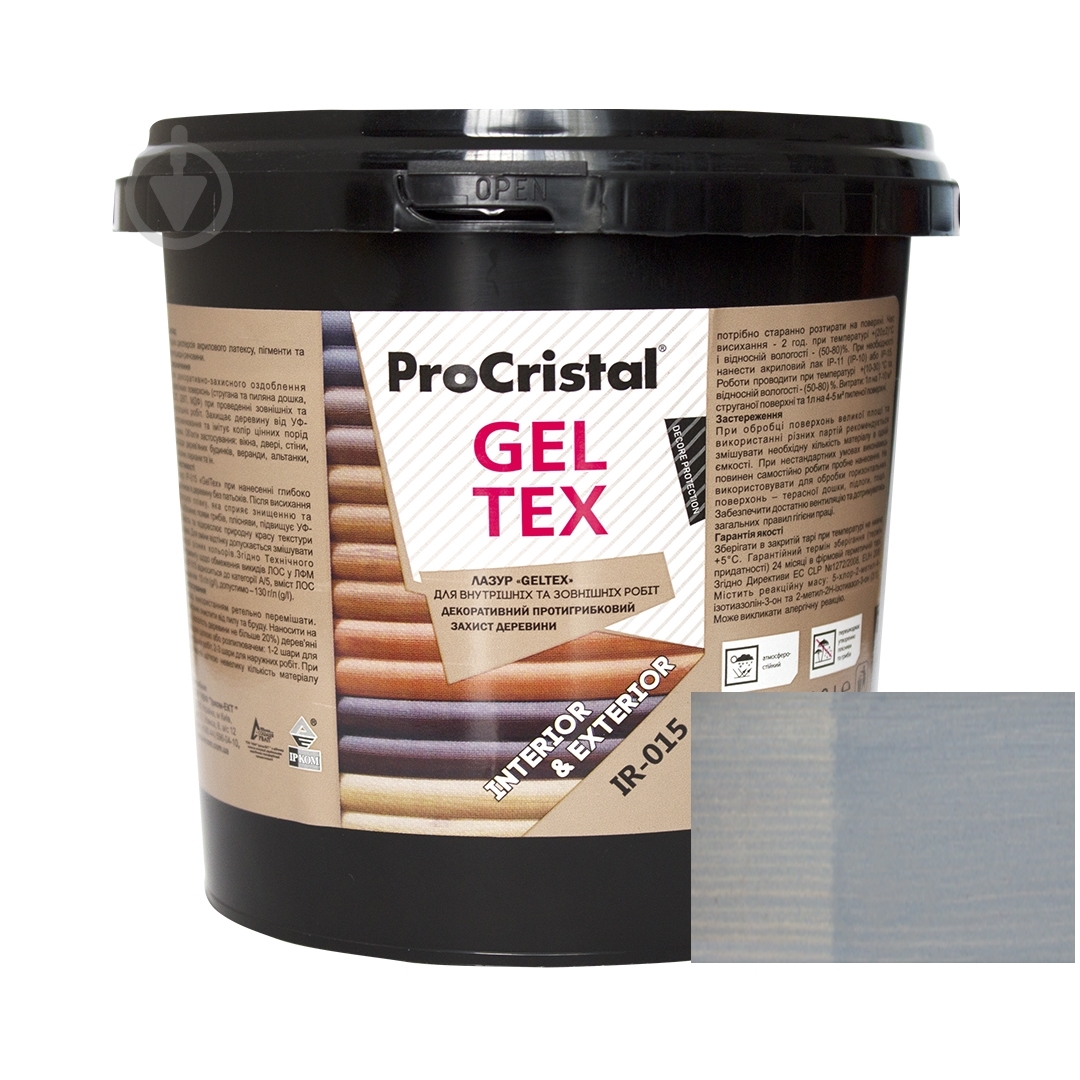 Лазур ProCristal Geltex IР-015 канадська сосна мат 0,8 л - фото 1