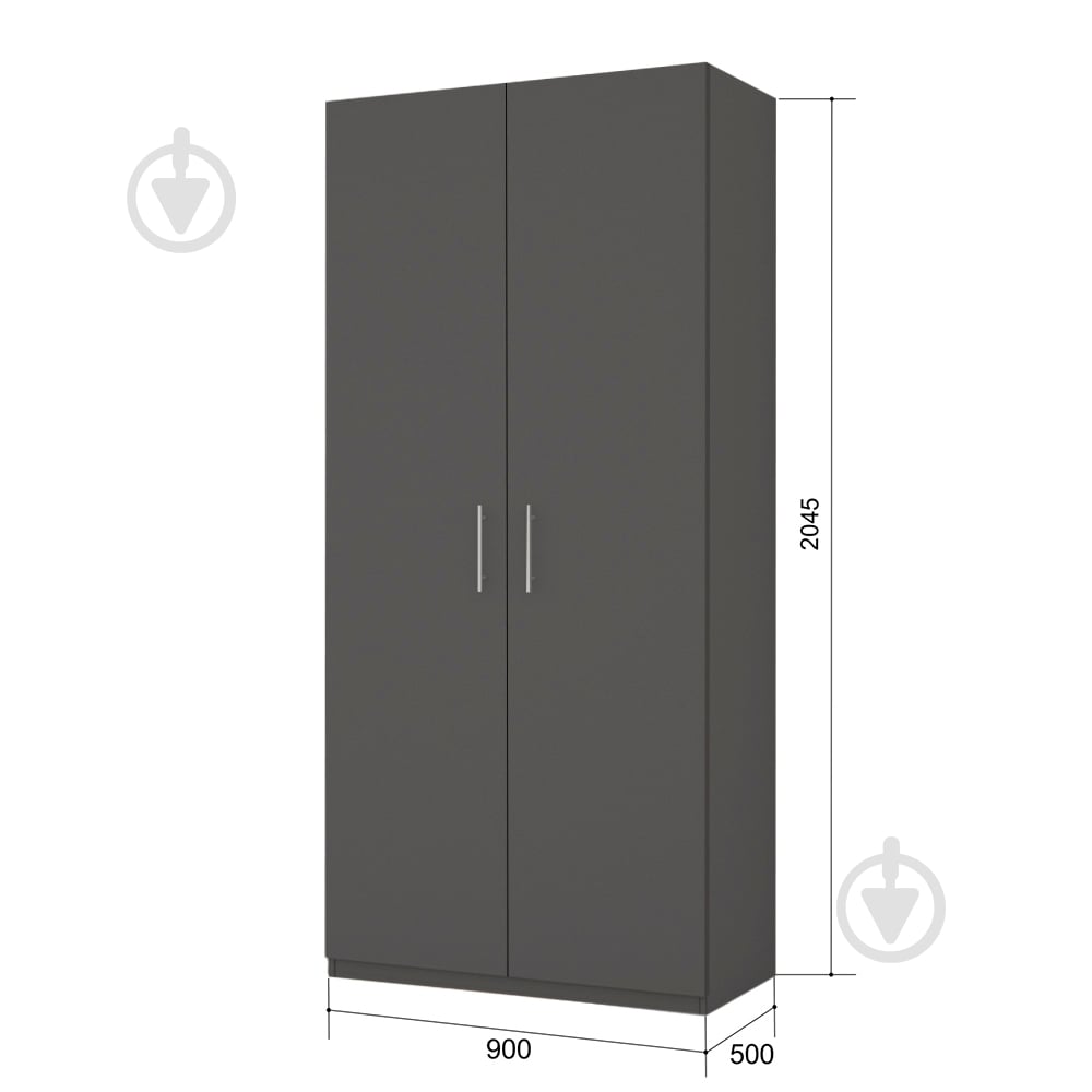 Шафа ROKO Економ розпашна 900х2045х500 мм сірий - фото 3