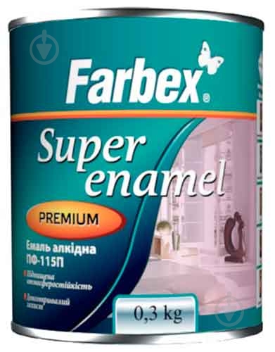 Эмаль Farbex алкидная ПФ-115П зеленый глянец 0,3 л - фото 1