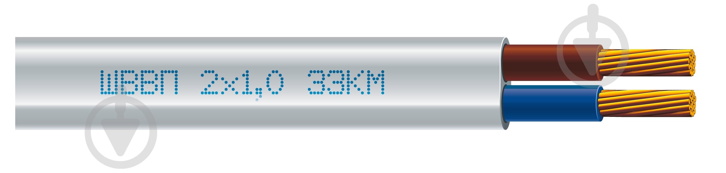 Кабель з’єднувальний ЗЗКМ ШВВП 2x1,0 ШВВП 2х1,0 ЗЗКМ мідь - фото 1