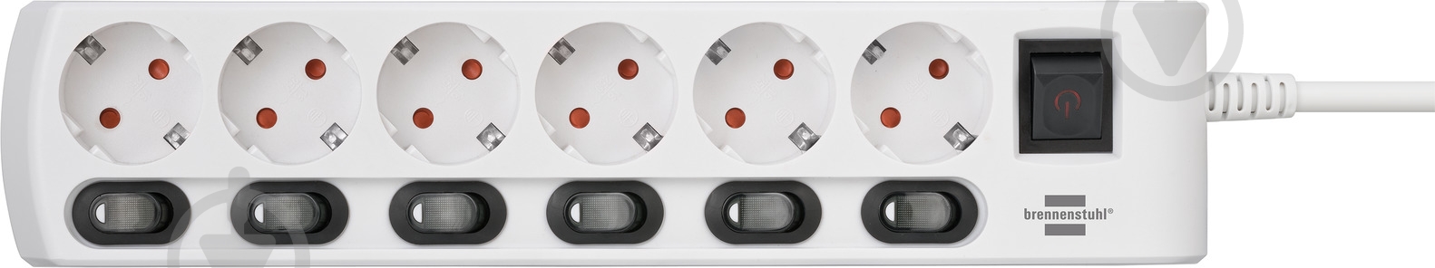 Удлинитель с выключателем Brennenstuhl индивидуально на каждую розетку с заземлением 6 гн. белый 2 м 1153110126 - фото 4 Удлинитель с выключателем Brennenstuhl индивидуально на каждую розетку с заземлением 6 гн. белый 2 м 1153110126 - фото 4
