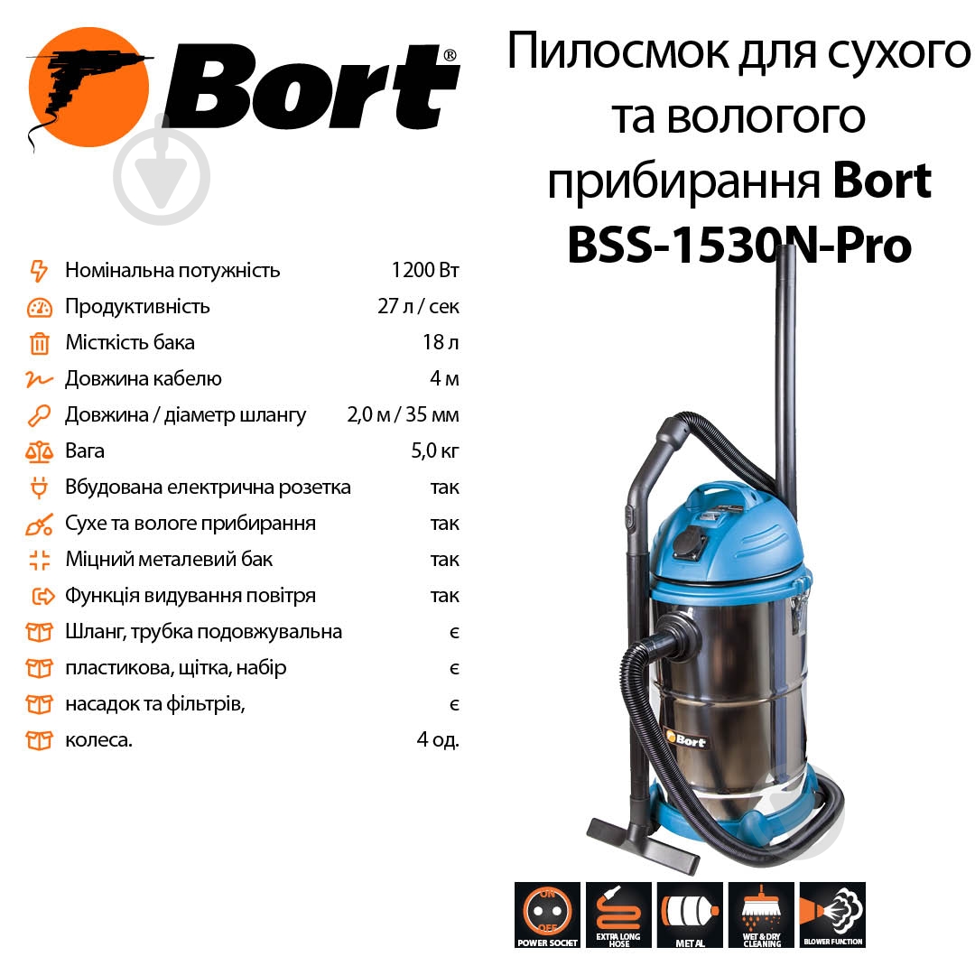 Пылесос Bort BSS-1530N- Pro - фото 3
