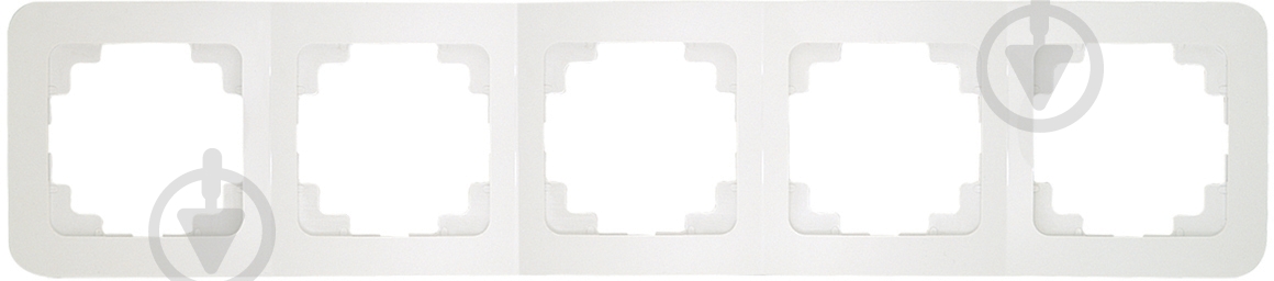 Рамка пятиместная Makel Lilium Natural горизонтальная белый 55059 - фото 1