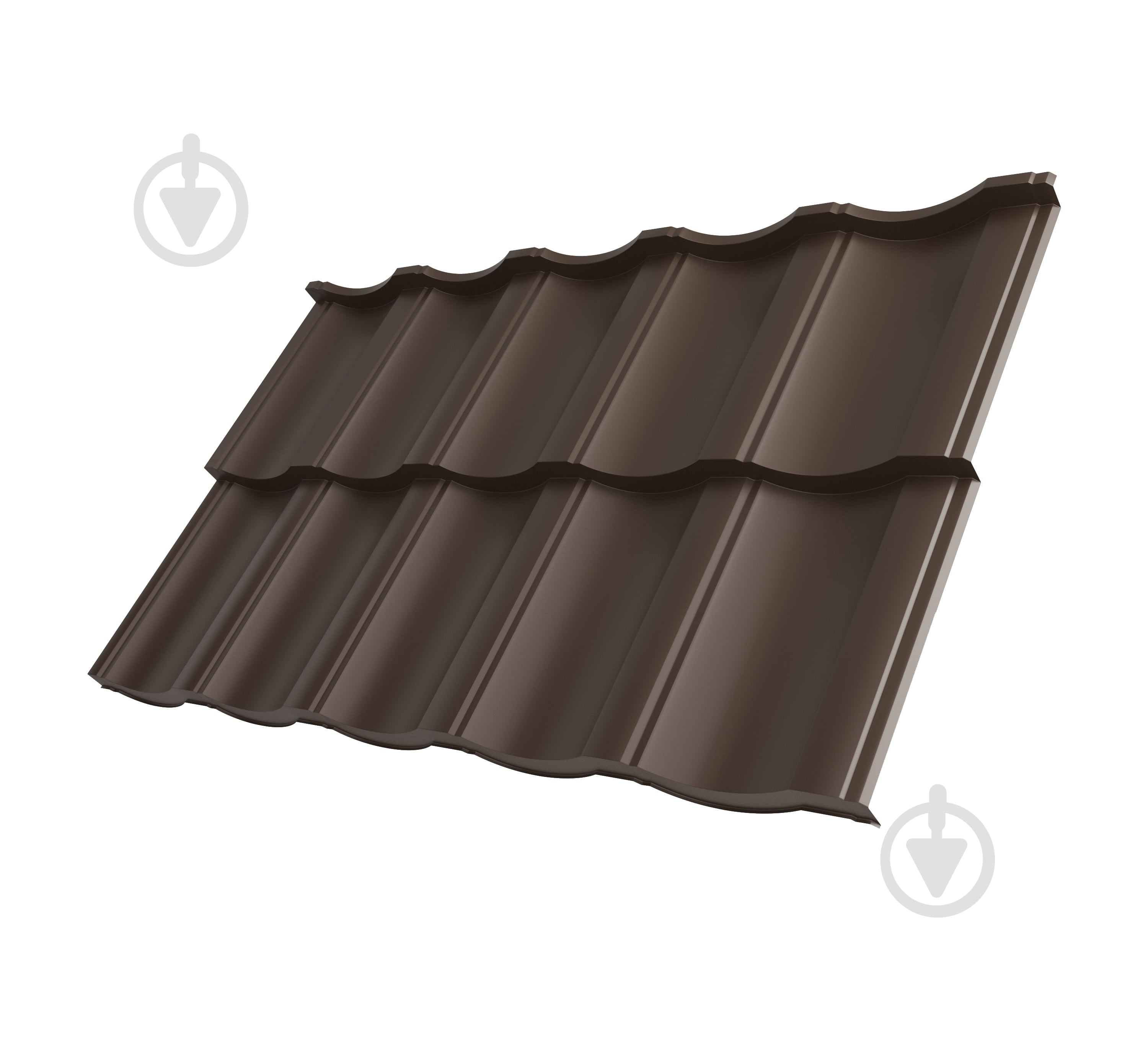 ᐉ Металлочерепица Tile Модерн 1200x720 мм RAL 8019 коричневая