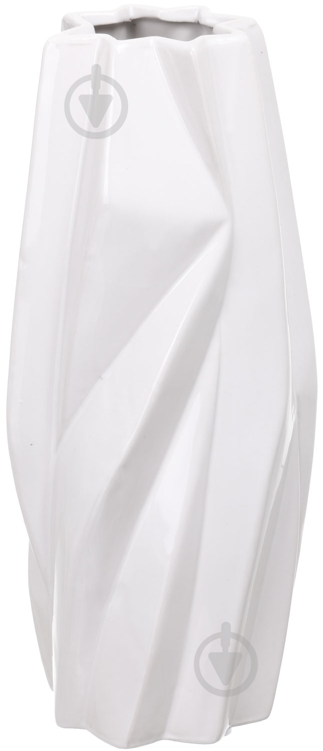 Ваза керамическая Luna Crystal 13х13х30 см 30 см белая PS31481 - фото 1