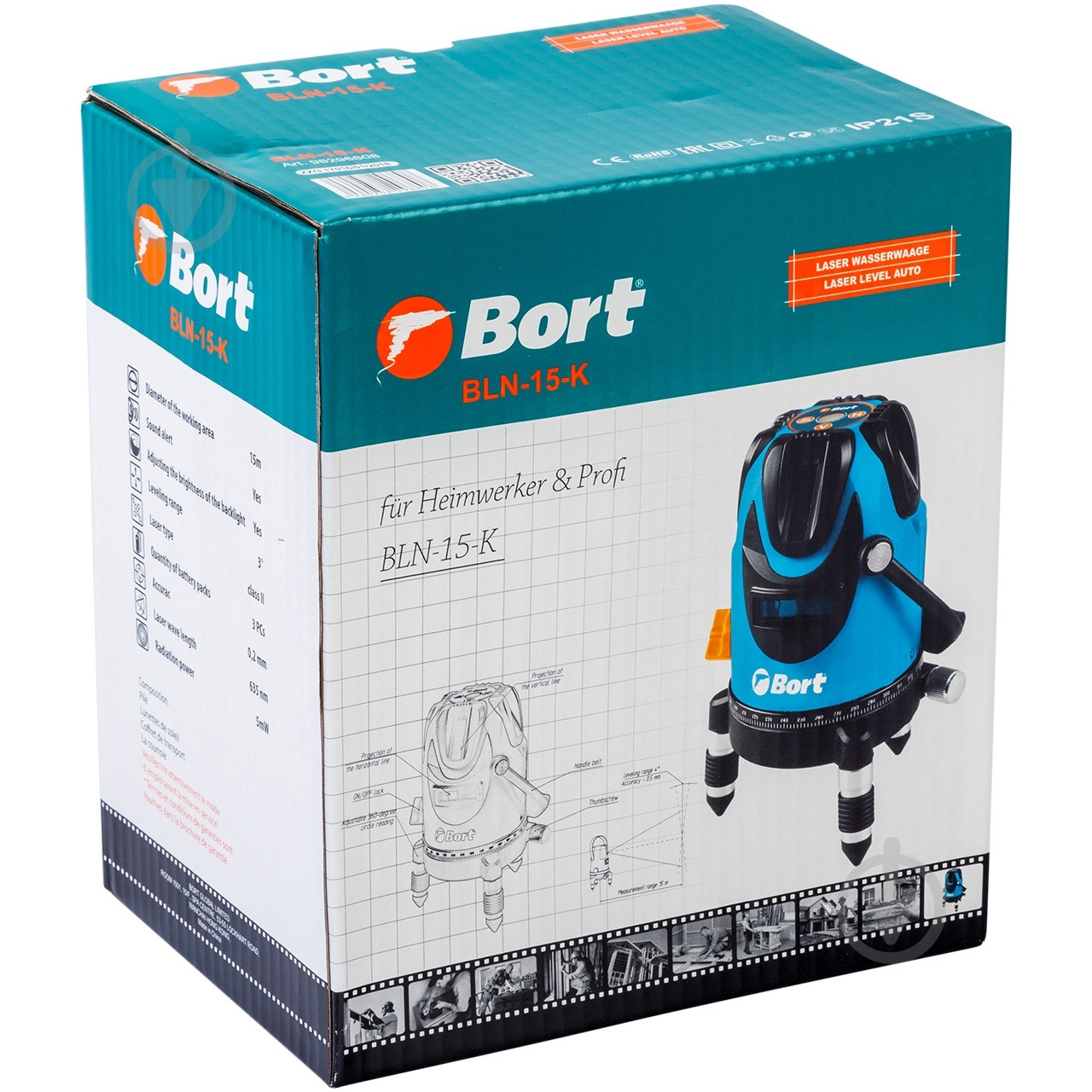 Нивелир ротационный Bort BLN-15-K - фото 7 Нивелир ротационный Bort BLN-15-K - фото 7
