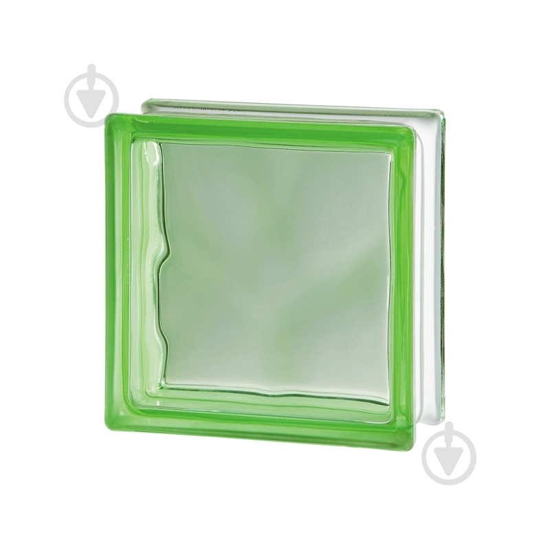 Стеклоблок Basic 190x190x80 Wave зеленый - фото 1 Стеклоблок Basic 190x190x80 Wave зеленый - фото 1