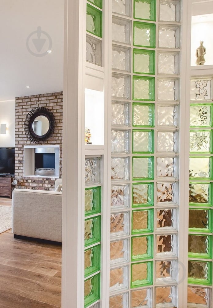 Стеклоблок Basic 190x190x80 Wave зеленый - фото 3 Стеклоблок Basic 190x190x80 Wave зеленый - фото 3